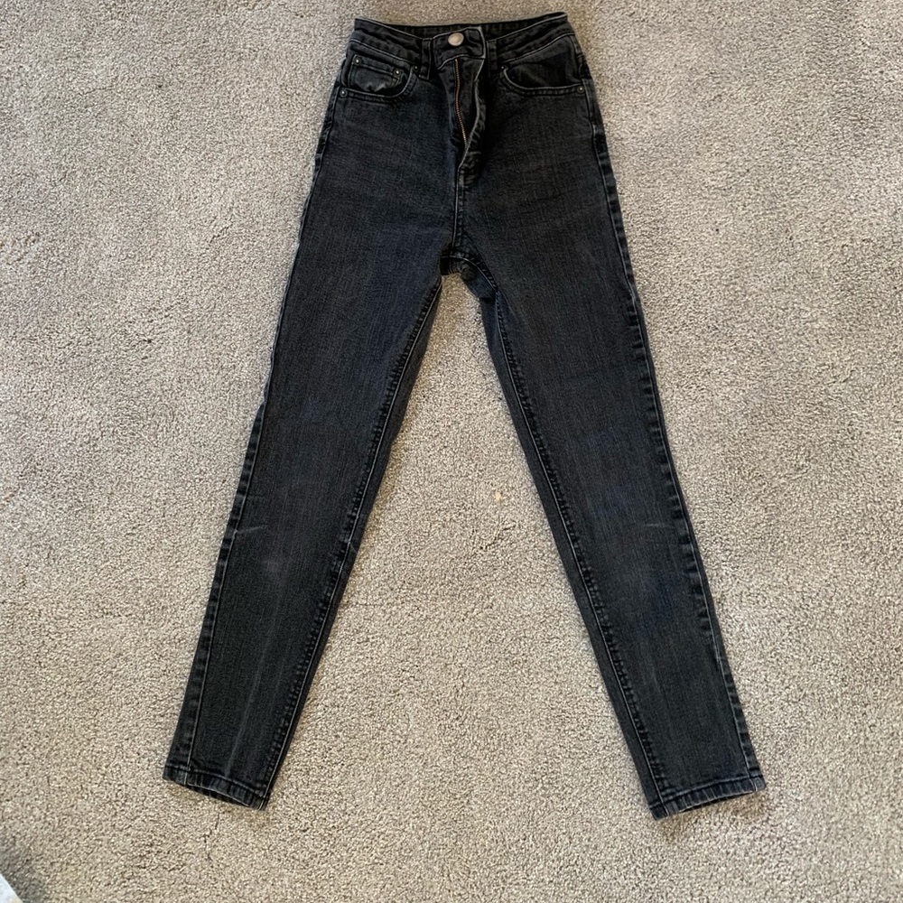 ASOS black skinny jeans cropped